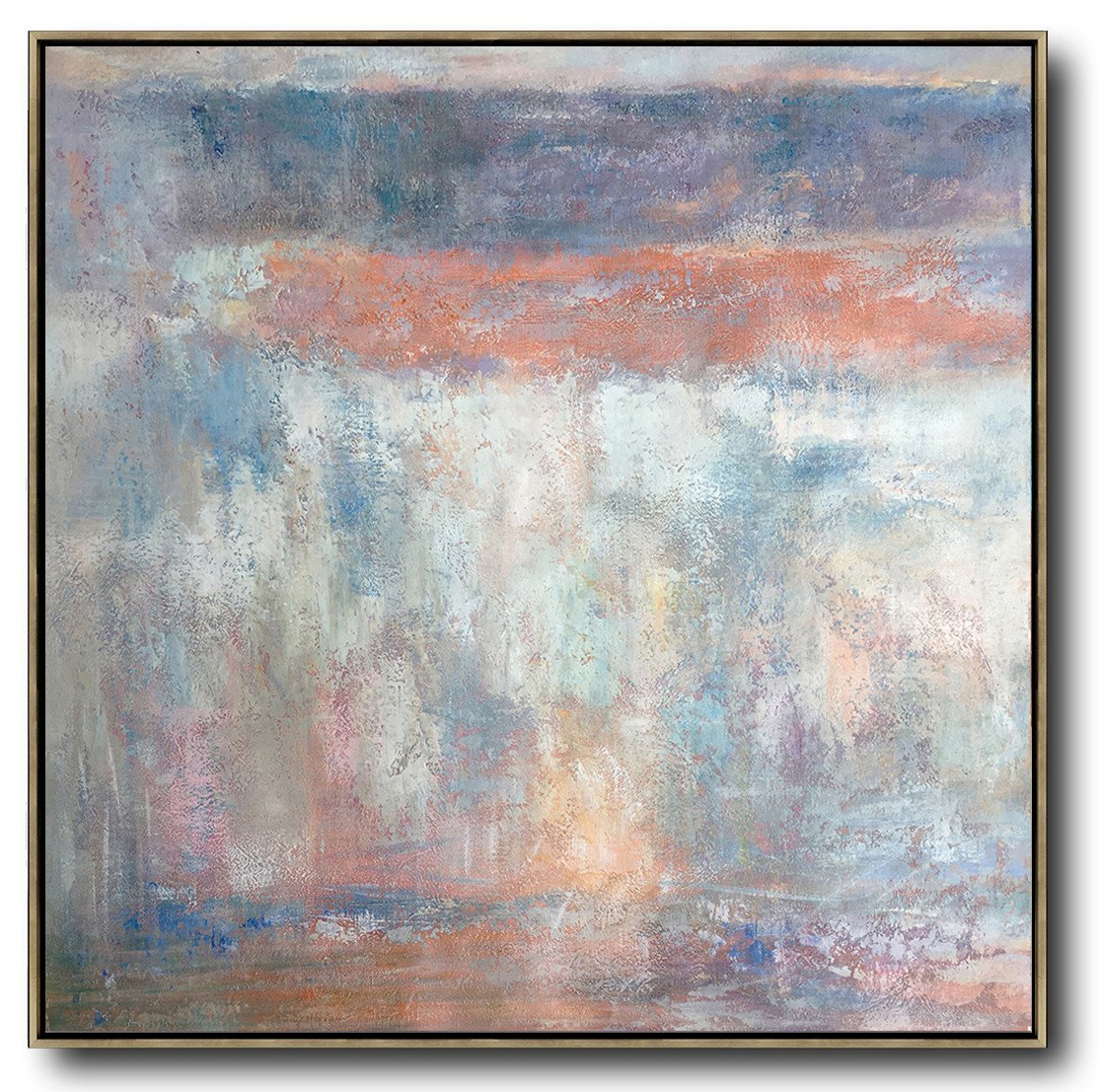 Large Abstract Painting On Canvas,Oversized Contemporary Art,Abstract Painting For Home,Orange,Grey,White,Blue.etc